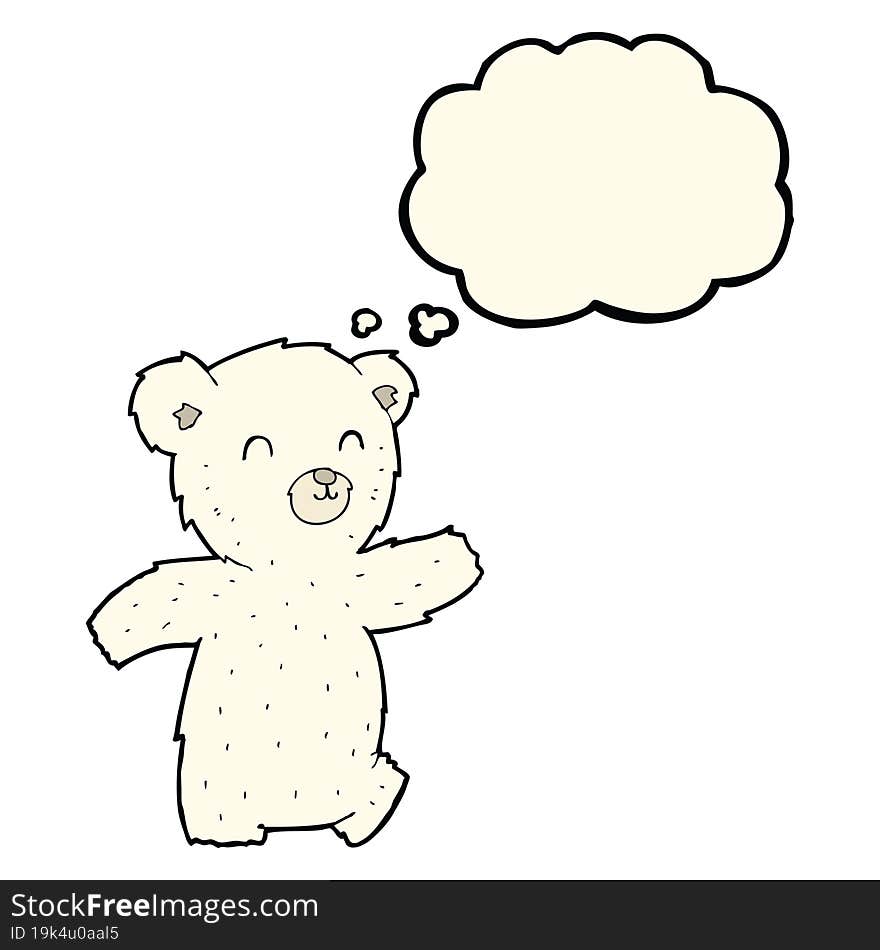 Cute Cartoon Polar Bear With Thought Bubble