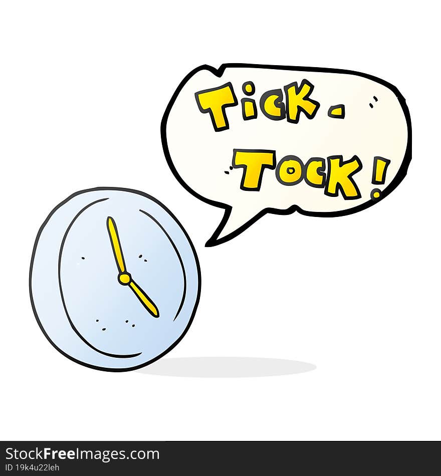 speech bubble cartoon ticking clock