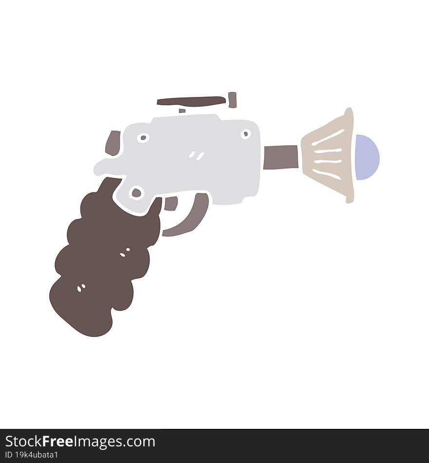 Flat Color Style Cartoon Ray Gun