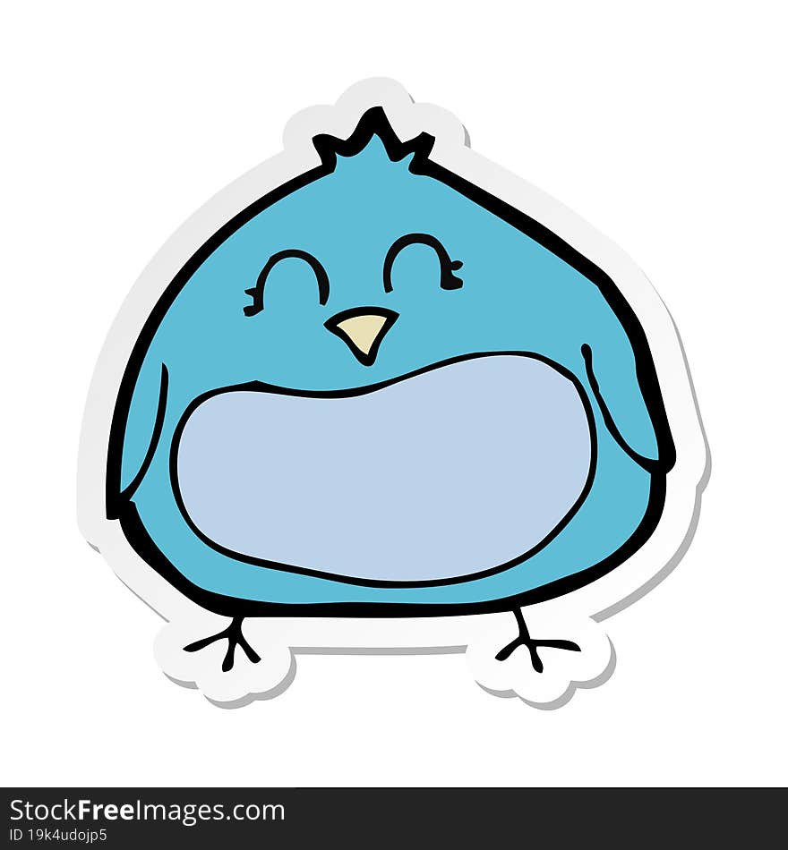 sticker of a cartoon fat bird