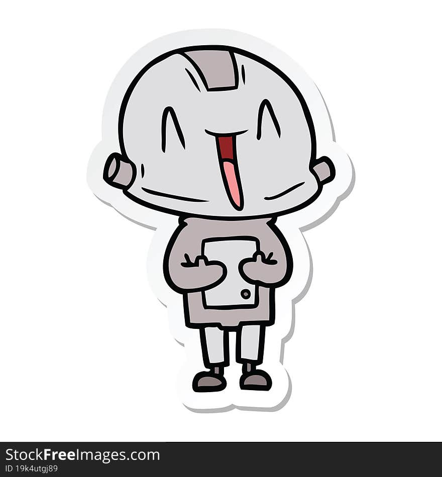 sticker of a cartoon robot