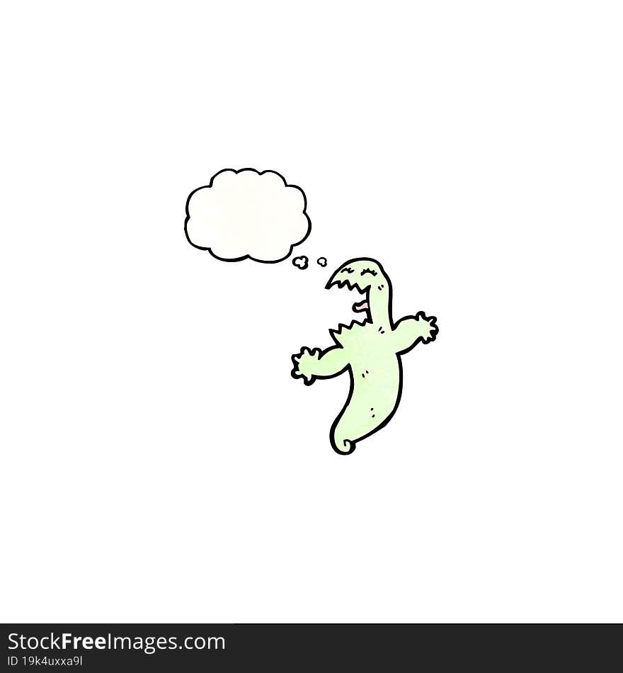 ghost with thought bubble cartoon