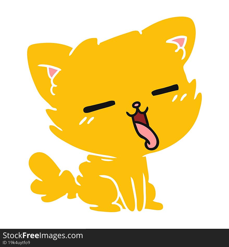 cartoon of cute kawaii cat