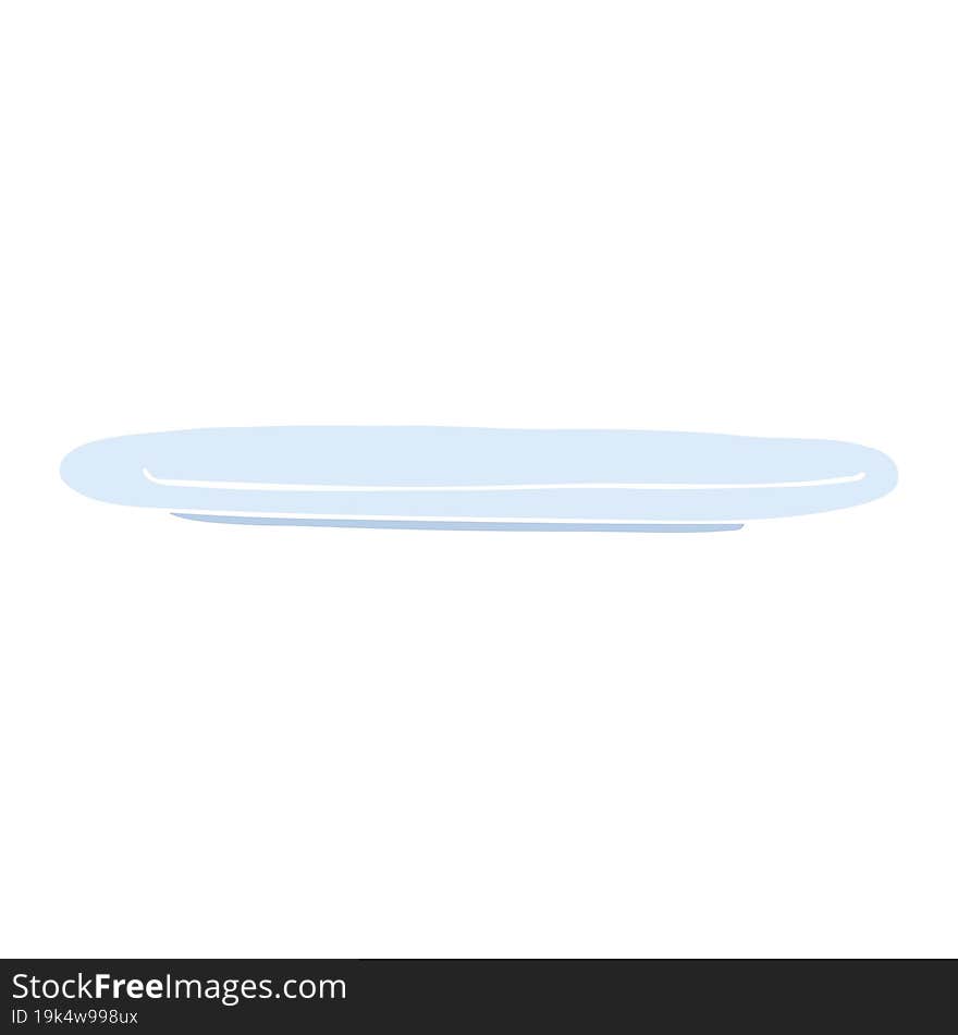 flat color illustration of a cartoon empty plate