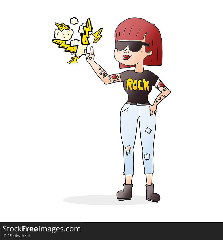 cartoon rock woman