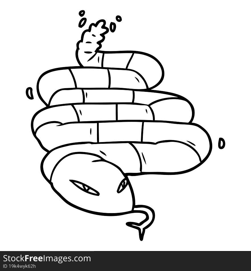 cartoon poisonous snake. cartoon poisonous snake