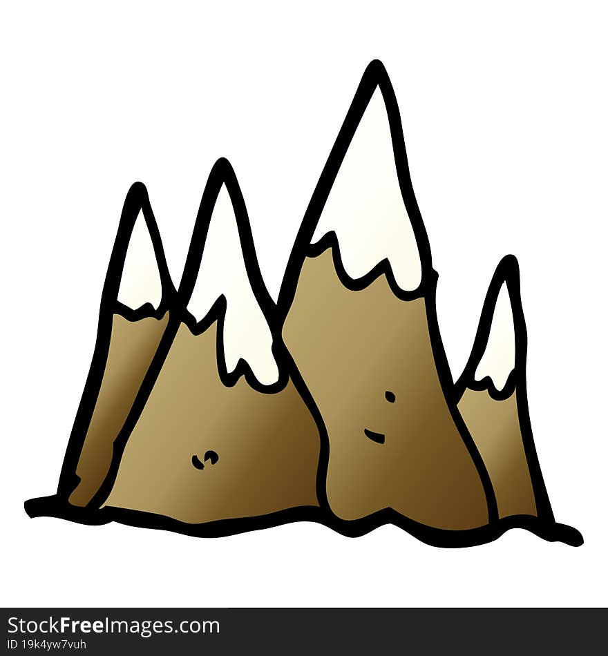 cartoon doodle mountain range