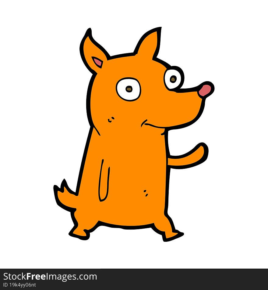 Cartoon Little Dog Waving