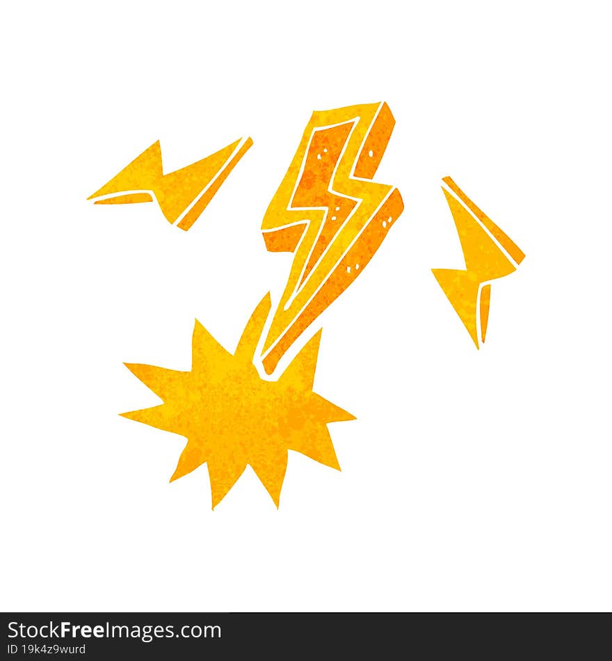 freehand retro cartoon lightning bolt doodle