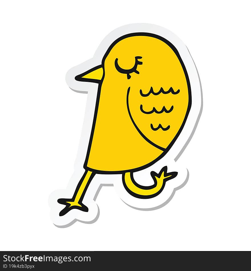 sticker of a cartoon bird