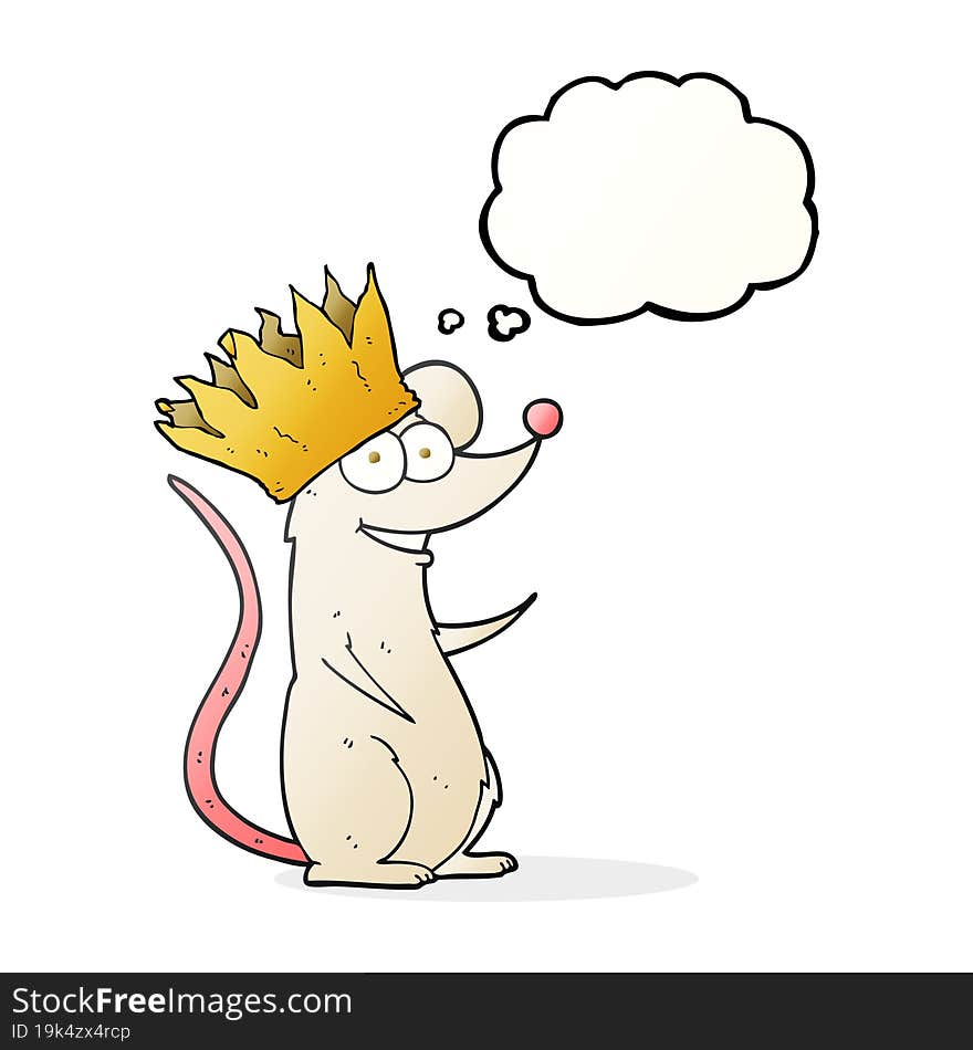 thought bubble cartoon mouse wearing crown