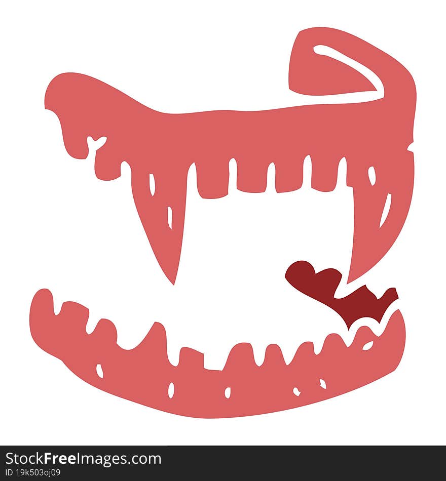 cartoon doodle halloween fangs