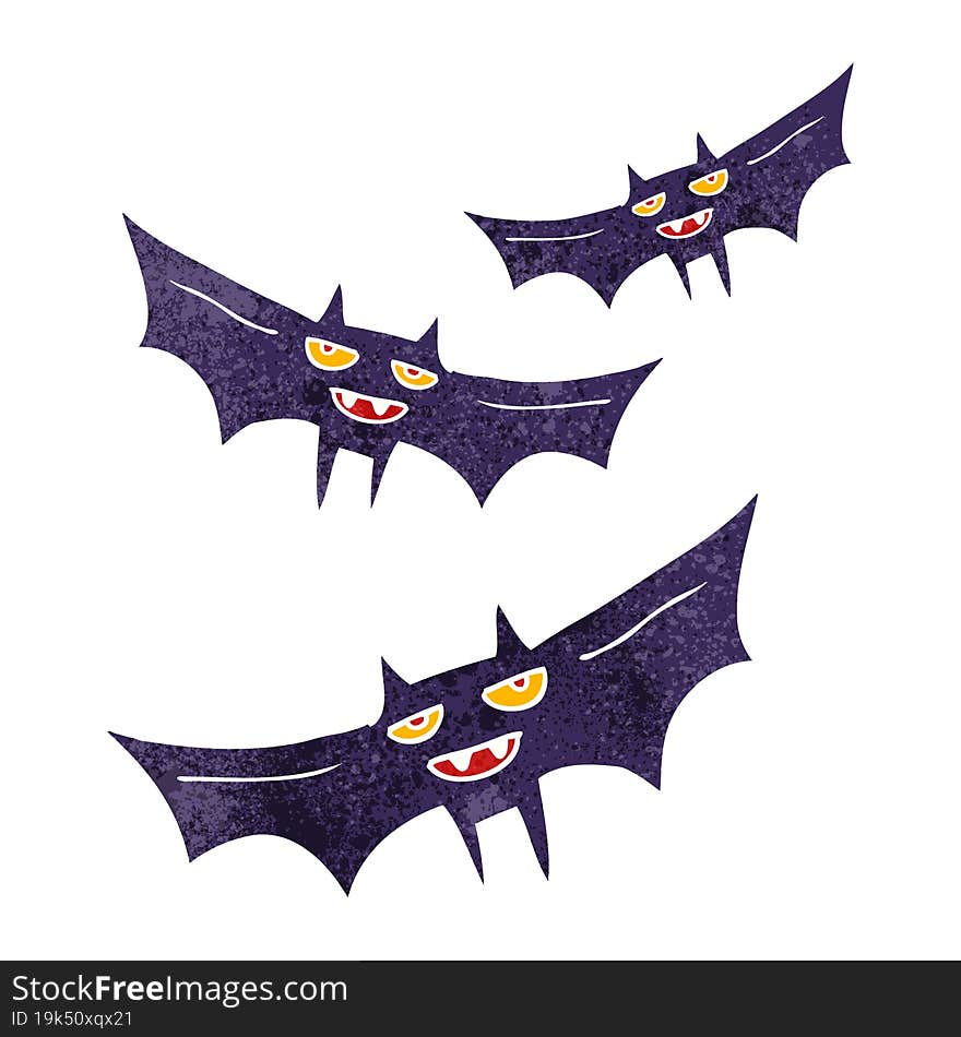 retro cartoon halloween bat