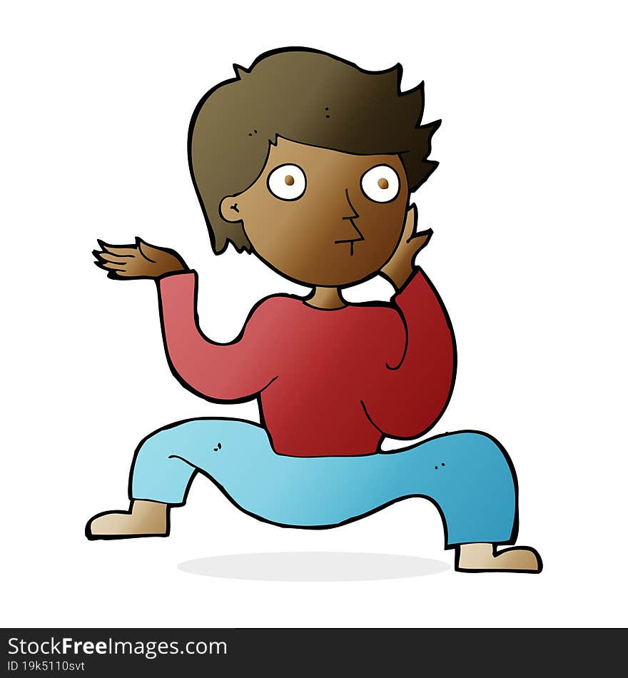 Cartoon Boy Doing Crazy Dance