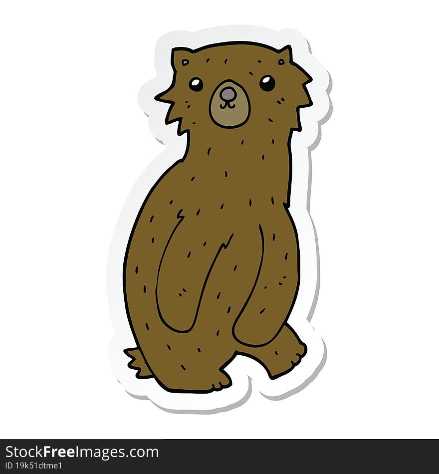 sticker of a cartoon bear