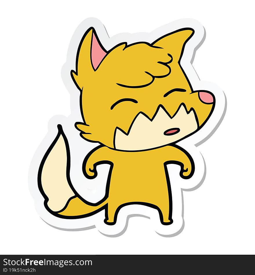 sticker of a cartoon fox