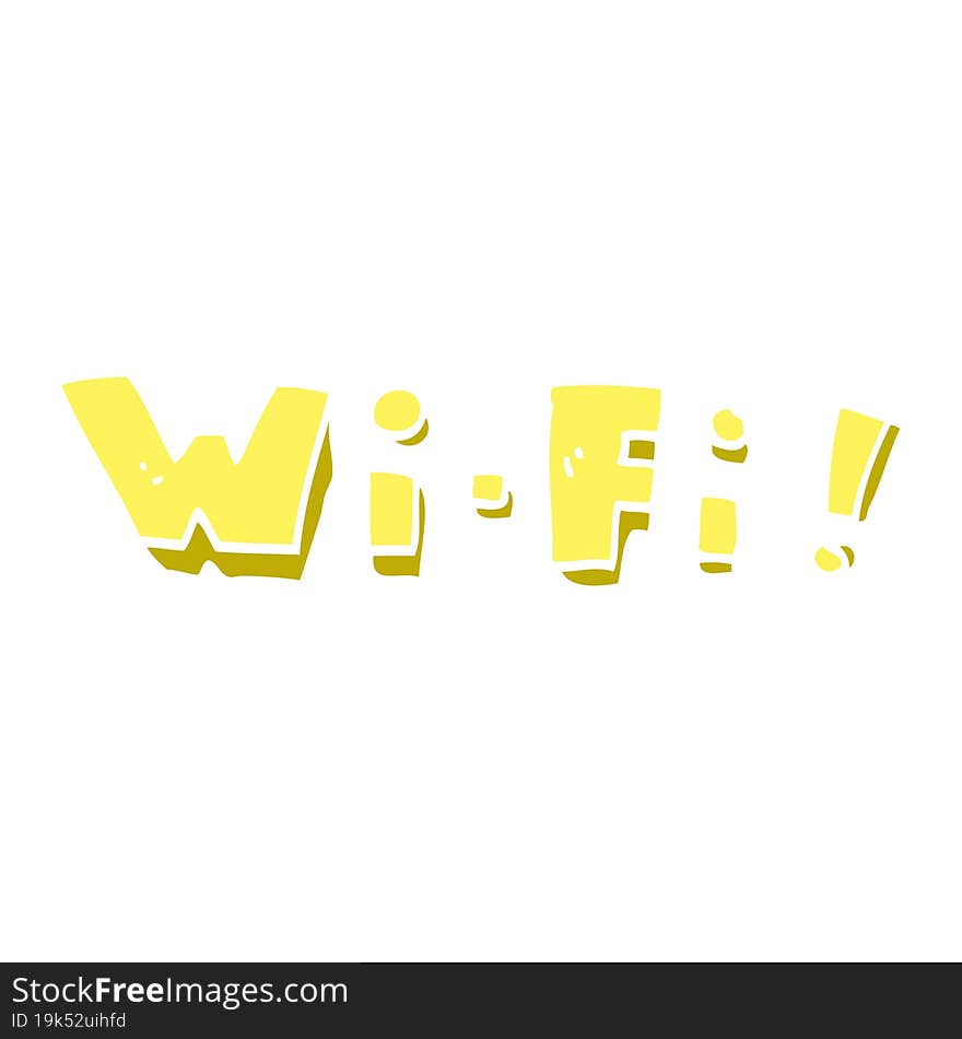 cartoon doodle wording wi-fi