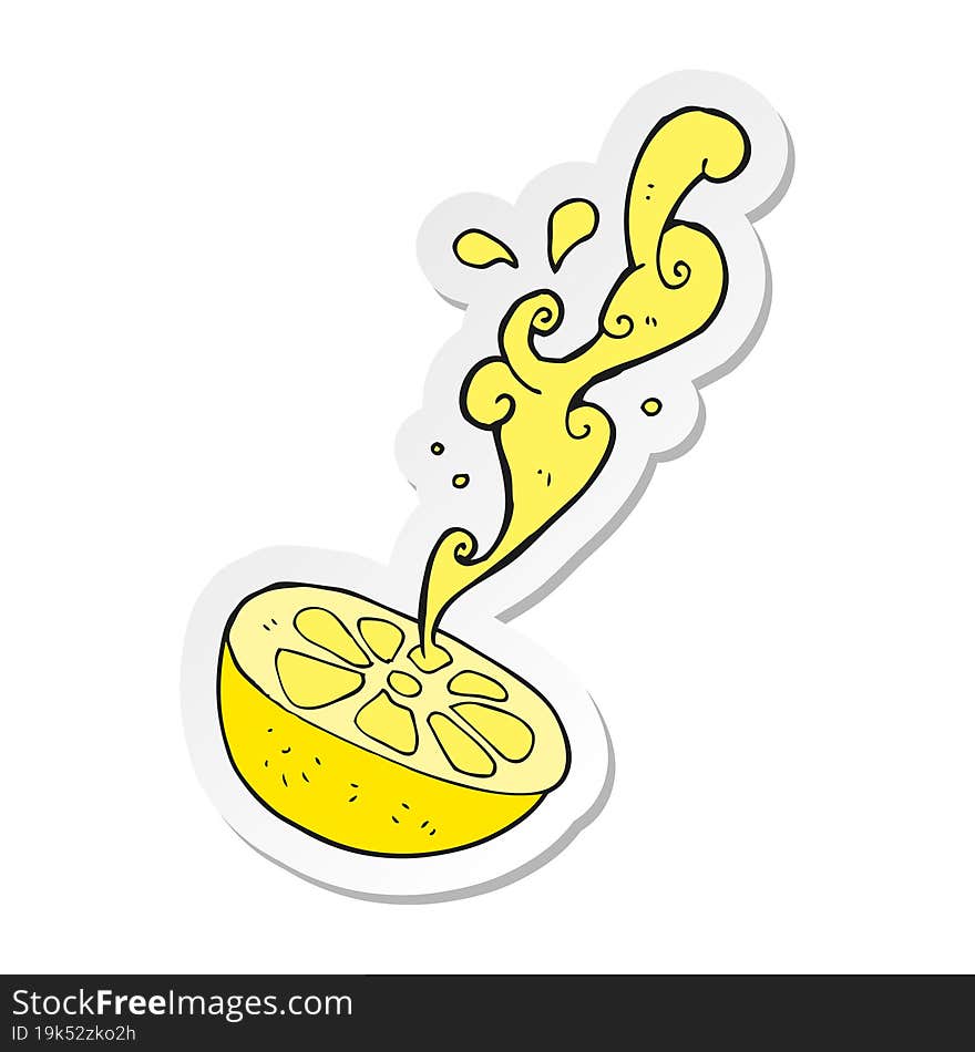 sticker of a cartoon lemon