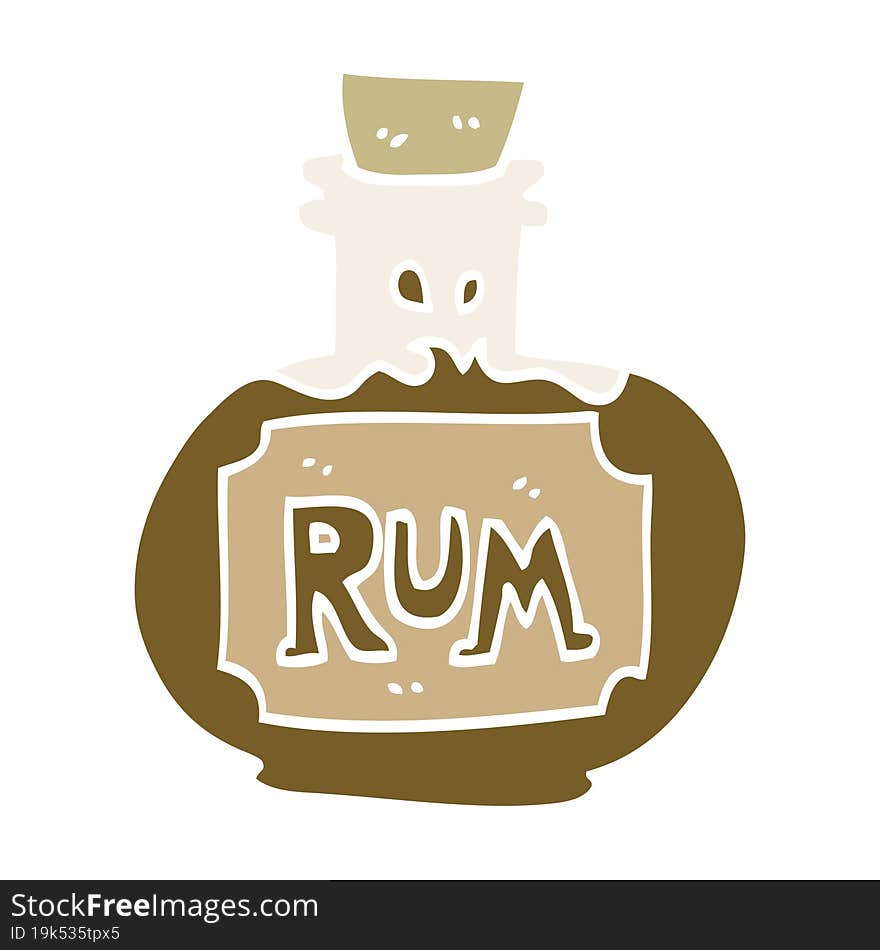 cartoon doodle old bottle of rum