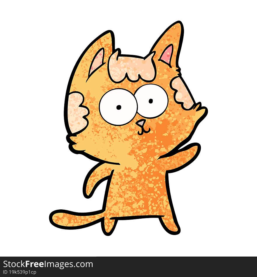 happy cartoon cat. happy cartoon cat