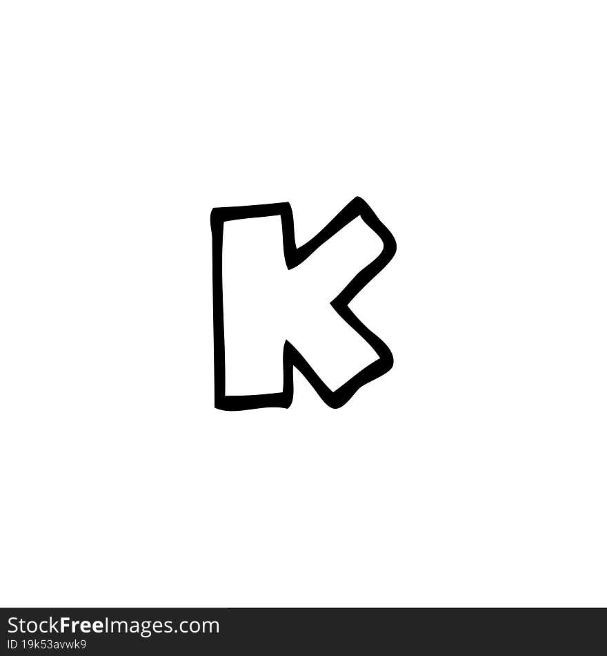 Line Drawing Cartoon Letter K