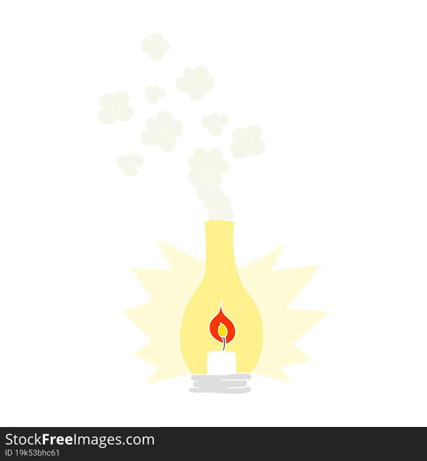 flat color illustration of a cartoon old glass lantern