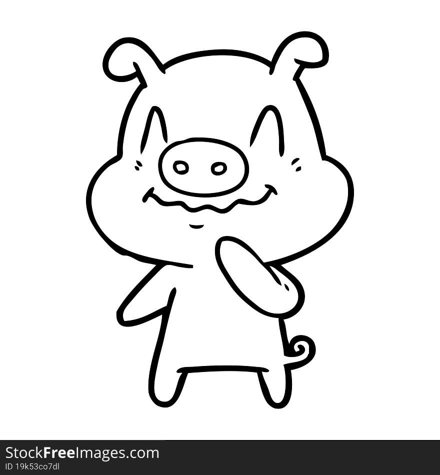 nervous cartoon pig. nervous cartoon pig