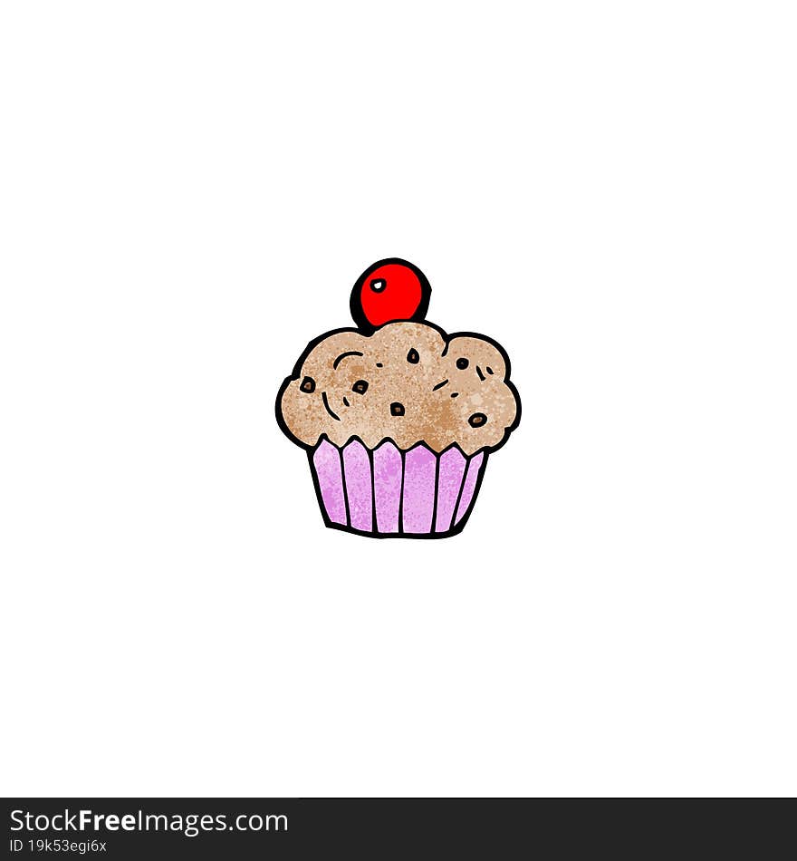 cartoon cherry cupcake