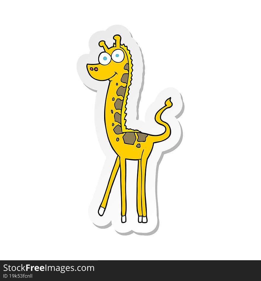 sticker of a cartoon giraffe