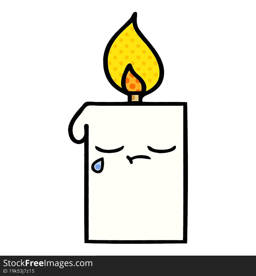 comic book style cartoon lit candle