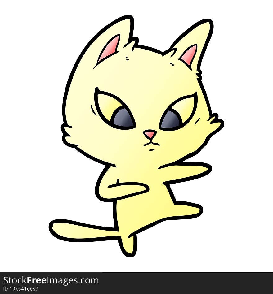 confused cartoon cat. confused cartoon cat