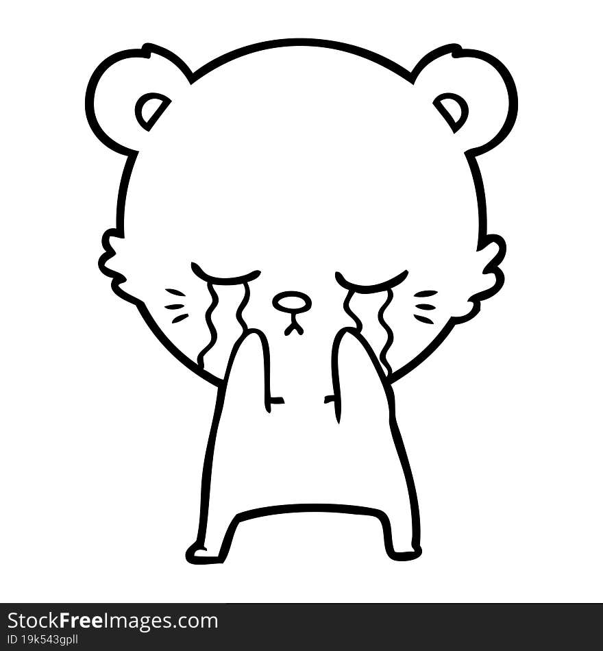 crying cartoon bear. crying cartoon bear