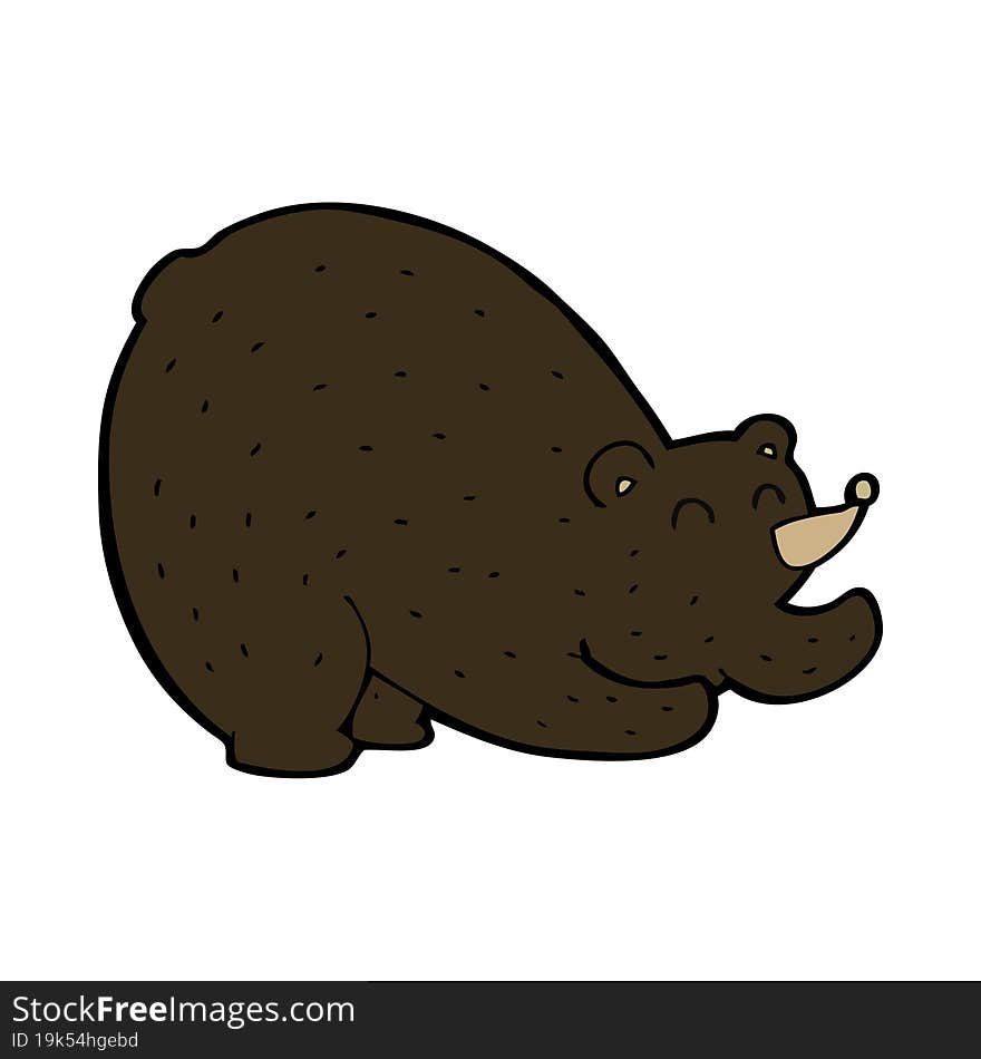 Cartoon Stretching Black Bear