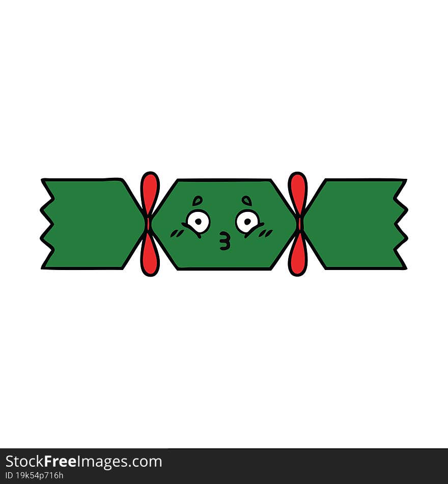 cute cartoon of a christmas cracker