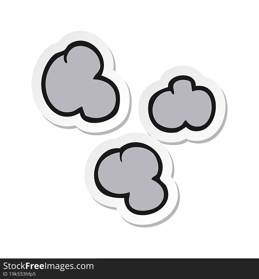 Sticker Of A Cartoon Smoke Clouds