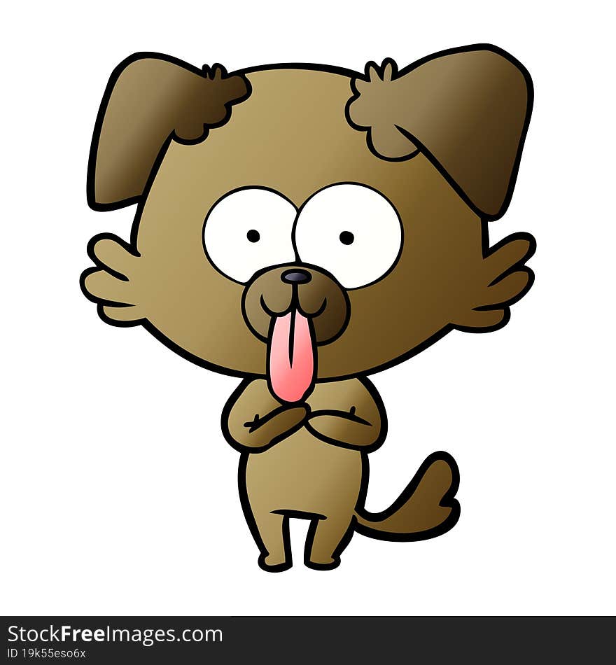 cartoon dog with tongue sticking out. cartoon dog with tongue sticking out