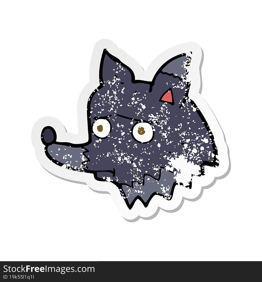 Retro Distressed Sticker Of A Cartoon Unhappy Dog