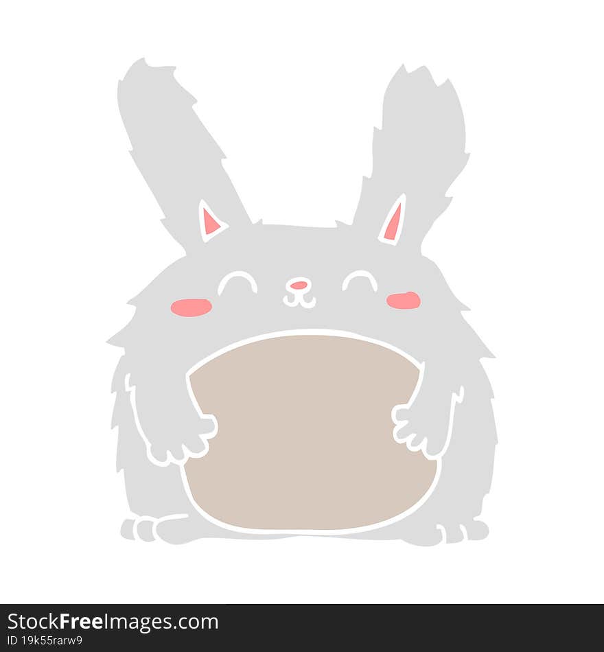 flat color style cartoon furry rabbit