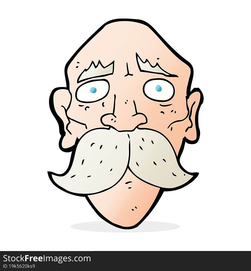 cartoon sad old man