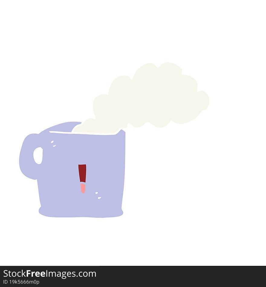 flat color style cartoon hot cup of coffee