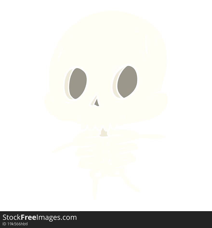 cute flat color style cartoon skeleton