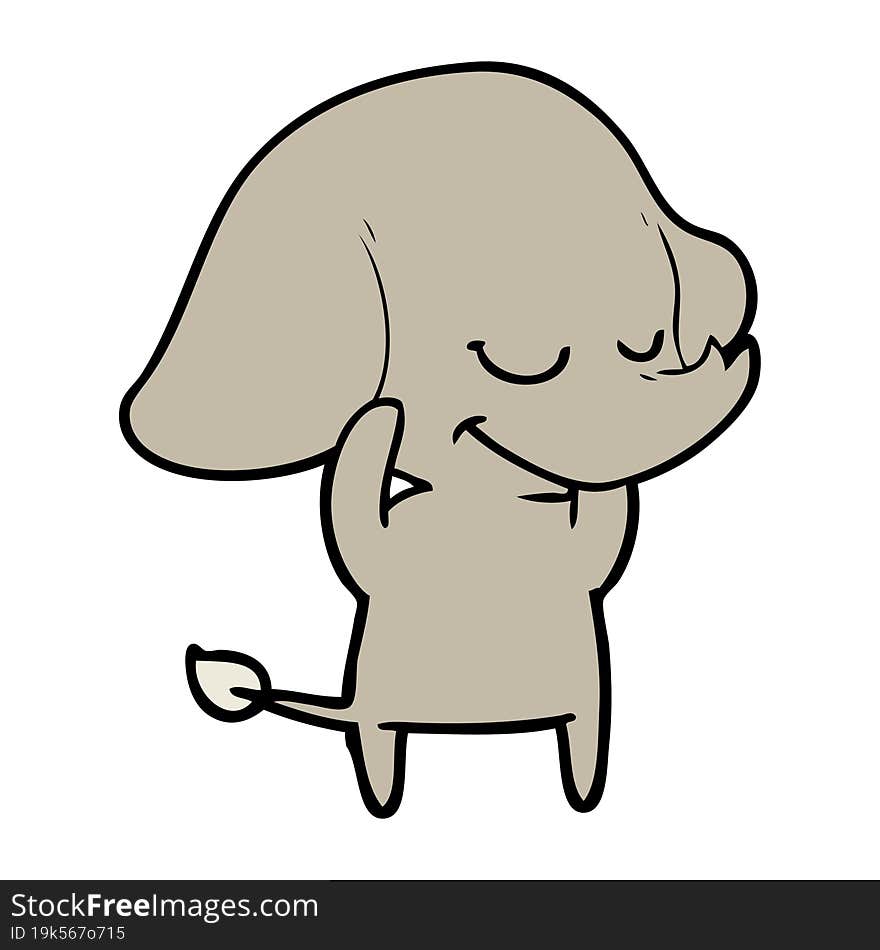 cartoon smiling elephant. cartoon smiling elephant