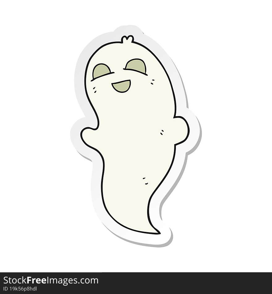 Sticker Of A Cartoon Halloween Ghost