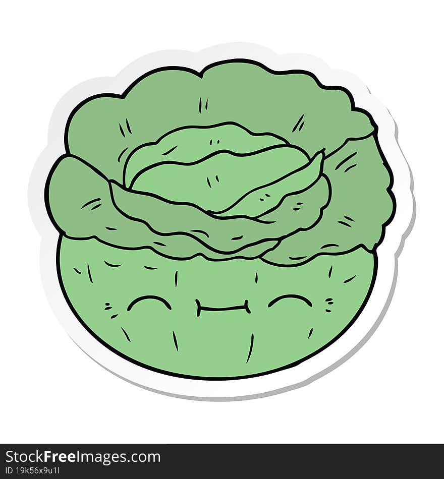 sticker of a cartoon cabbage