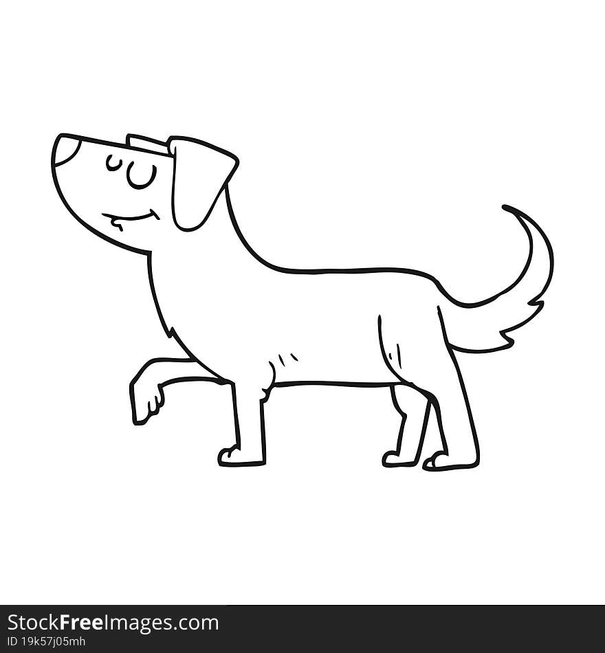 black and white cartoon dog