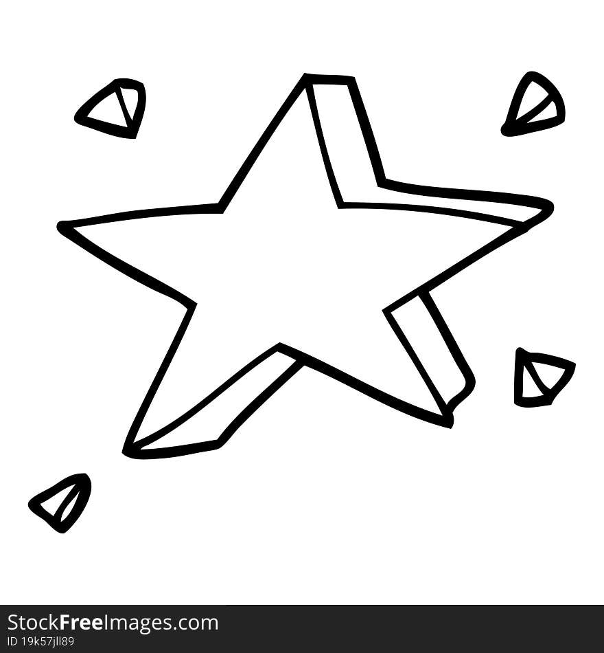 line drawing cartoon yellow stars