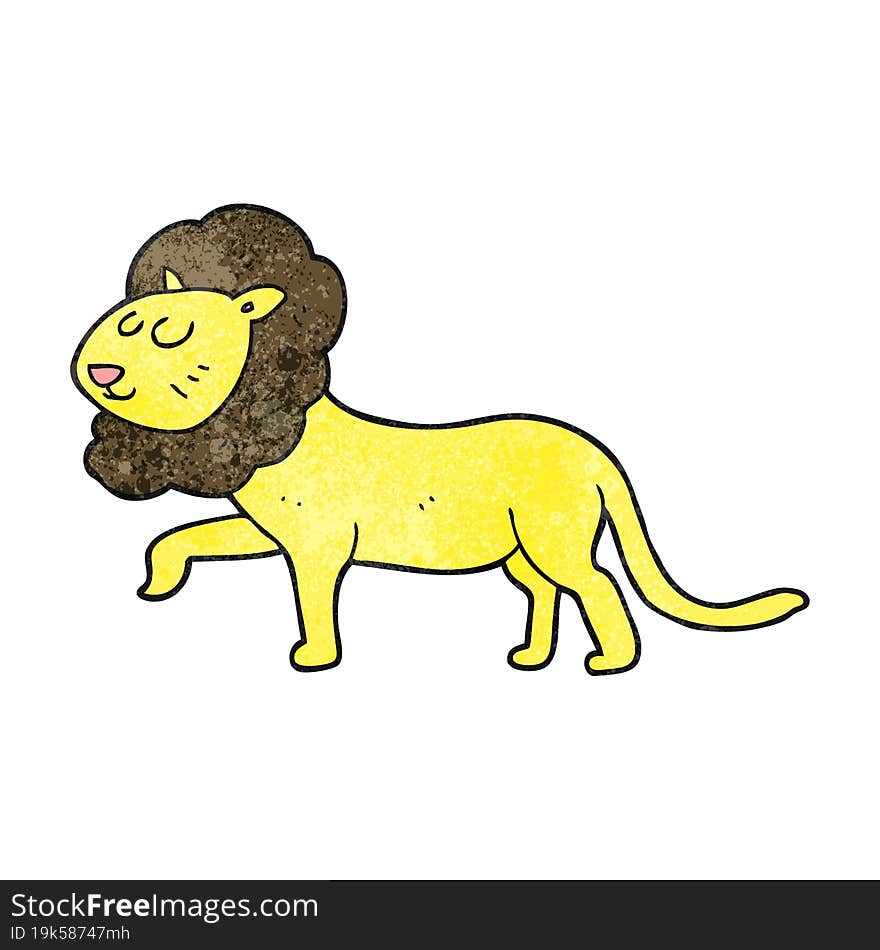 freehand textured cartoon lion