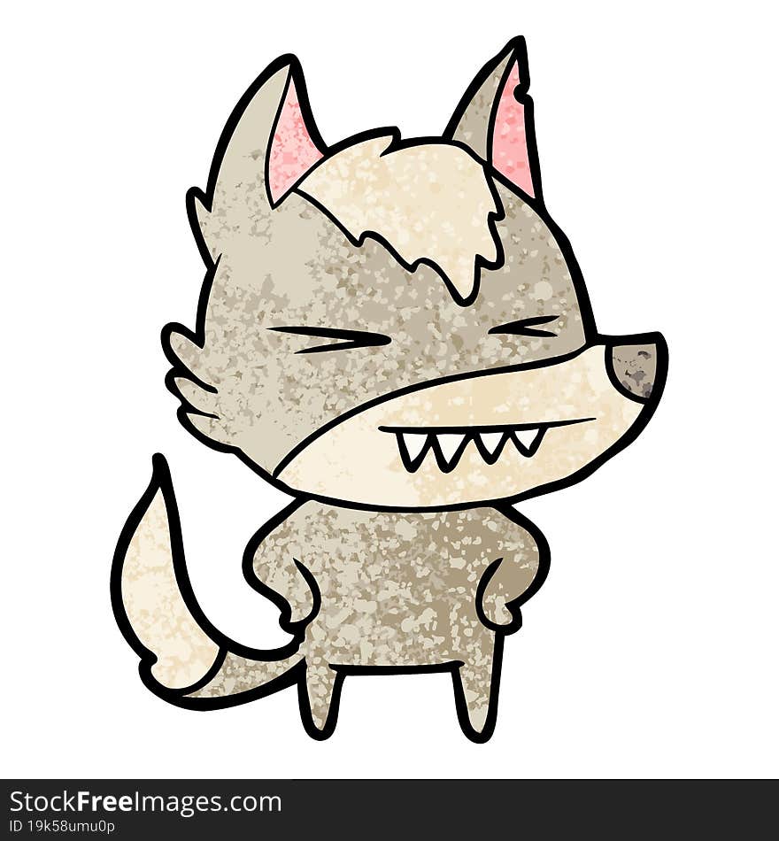 angry wolf cartoon. angry wolf cartoon