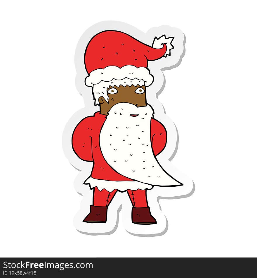 Sticker Of A Cartoon Santa Claus