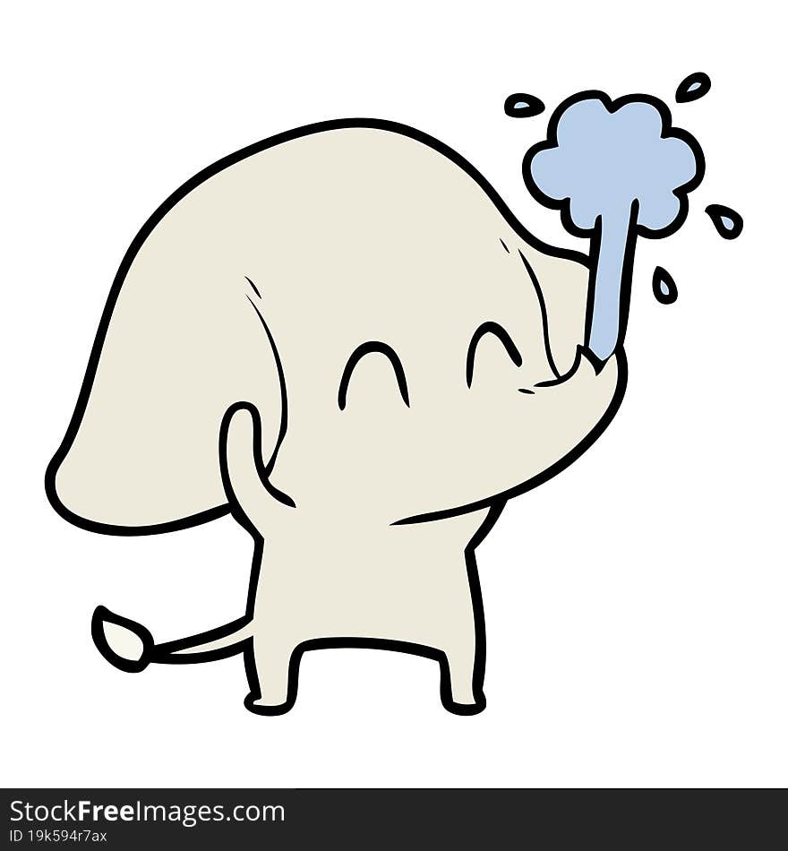 cute cartoon elephant spouting water. cute cartoon elephant spouting water